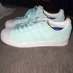 Superstar Shell toe Tiffany Blue Suede